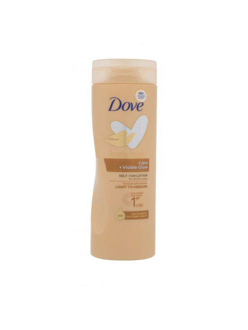 Dove | Lotiune de corp autobronzanta nourishing body care visible glow, nuanta fair/mediu, dove | 1001cosmetice.ro