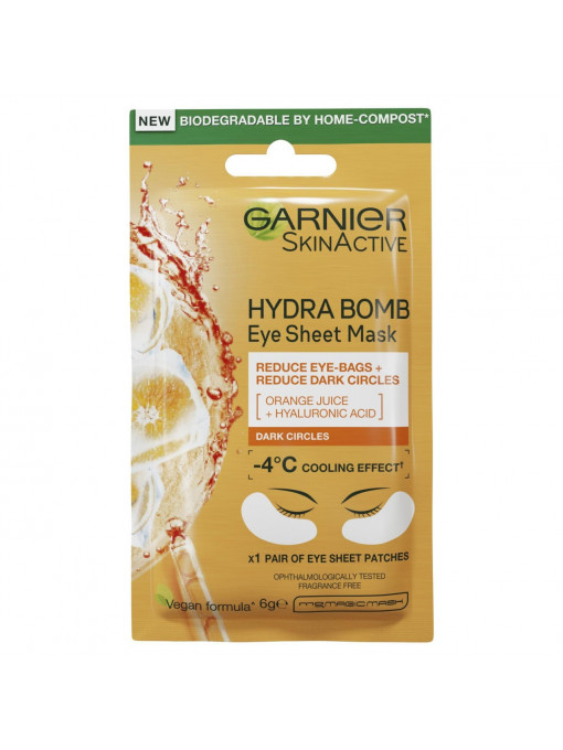 Garnier | Masca de ochi garnier moisture + fresh look cu extract de portocale, 6 g | 1001cosmetice.ro