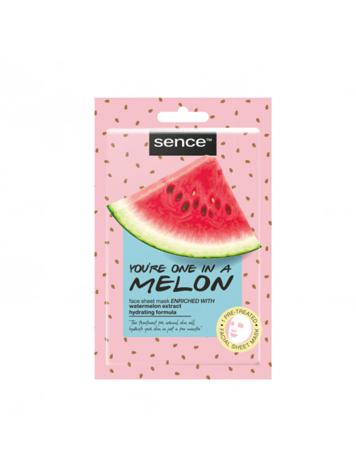 Gel &amp; masca de curatare, sence | Mască șervetel pentru toate tipurile de ten melon sence, 20 ml | 1001cosmetice.ro