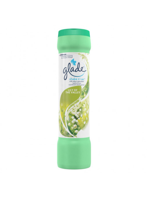 Baie | Neutralizator de miros pentru covoare, pudra, shake n'vac lilly of the valley, glade, 500 g | 1001cosmetice.ro