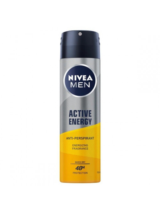 Nivea men active energy 48h antiperspirant deodorant spray 1 - 1001cosmetice.ro