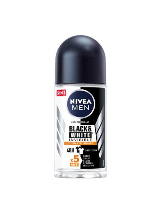 Spray &amp; stick barbati, nivea | Nivea men black & white invisible ultimate impact 48h protection roll on | 1001cosmetice.ro