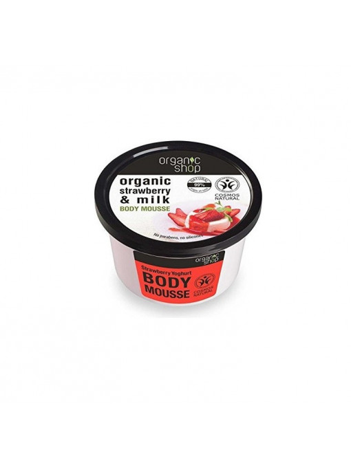 Crema corp, organic shop | Organic shop strawberry milk mousse de corp | 1001cosmetice.ro