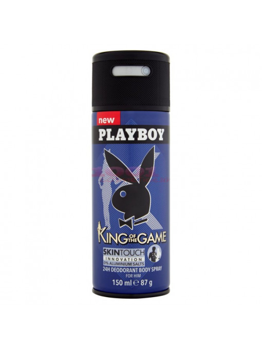 Playboy king of the game 24h deodorant body spray men 1 - 1001cosmetice.ro