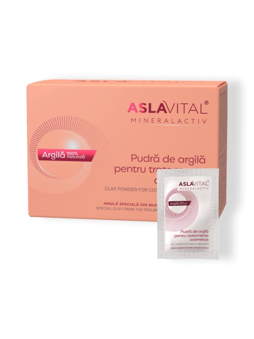 Ten, aslavital | Pudra de argila pentru tratamente cosmetice mineralactiv, 10 plicuri x 20 g, aslavital | 1001cosmetice.ro