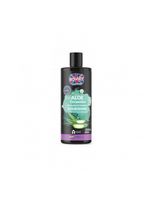 Sampon &amp; balsam | Ronney aloe ceramides professional shampoo nourishing sampon profesional pentru par uscat si lipsit de volum 300 ml | 1001cosmetice.ro