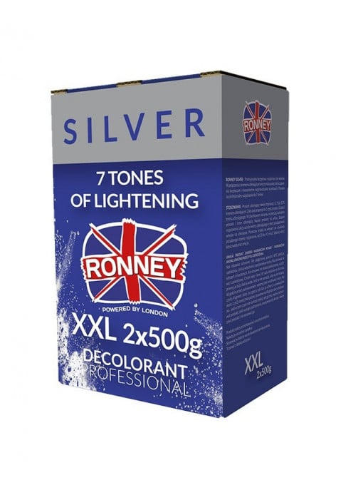 Tratament &amp; masti, ronney | Ronney decolorant profesional xxl tip pudra 7 tones of lightening silver 2x500 g | 1001cosmetice.ro