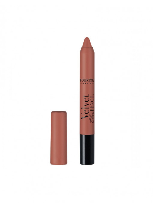 Ruj de buze tip creion, bourjois velvet the pencil beige chewable 02 1 - 1001cosmetice.ro