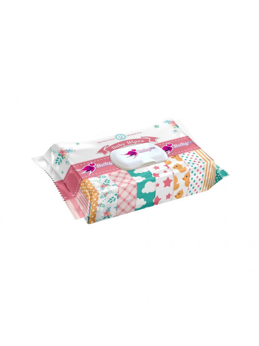 Servetele umede pentru copii, Baby Fin Spring Line, Pachet Roz, 72 bucati