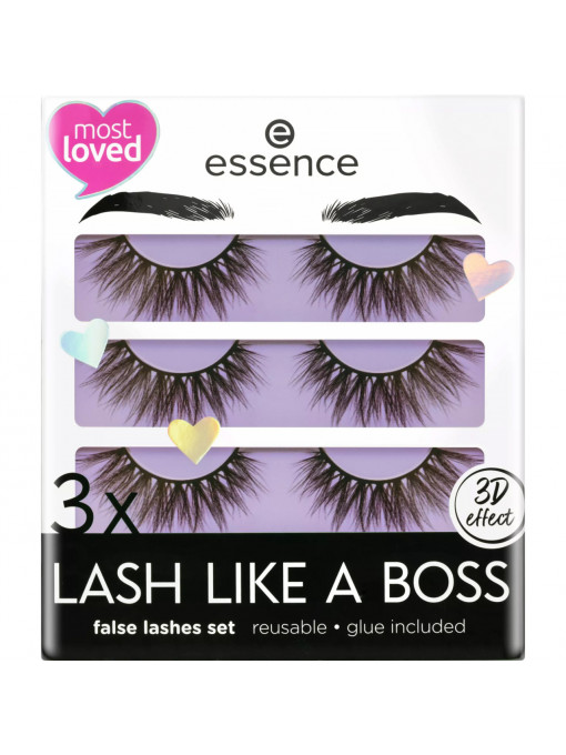 Make-up, essence | Set gene false lash like a boss 02, essence, 3 perechi | 1001cosmetice.ro
