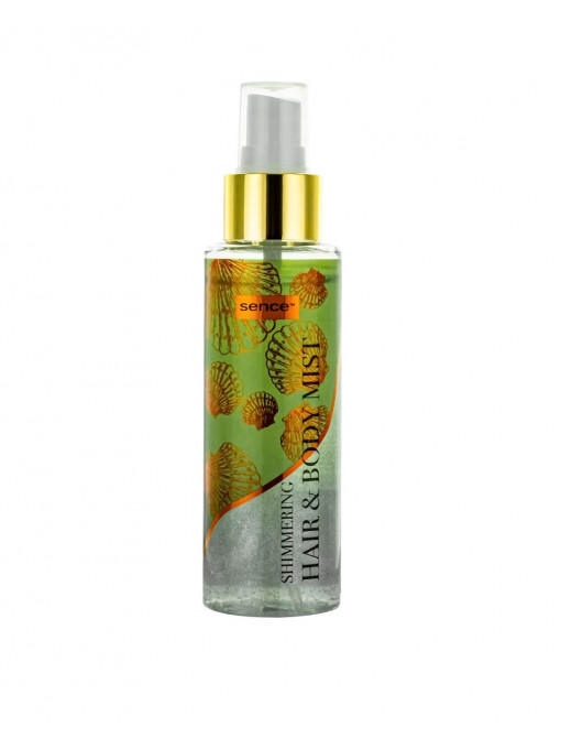 Spray corp, sence | Spray cu efect de stralucire pentru par si corp, ocean shell shimmering hair & body mist, sence, 100 ml | 1001cosmetice.ro