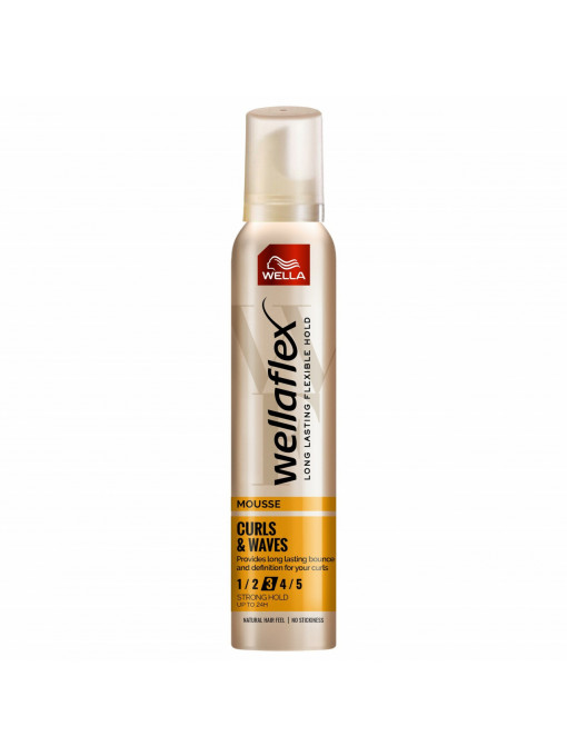 Par, wella | Spuma pentru par cu grad de fixare 3 - curls & waves wellaflex, 200 ml | 1001cosmetice.ro