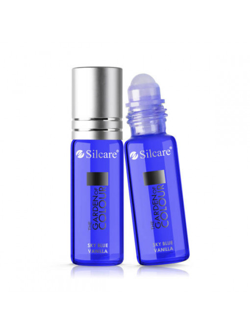 Unghii, silcare | Ulei pentru unghii si cuticule the garden of color, cu roll on vanilla sky blue silcare,15 ml | 1001cosmetice.ro