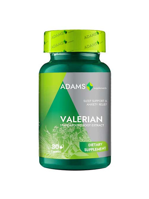 Valeriana pulbere, supliment alimentar 300 mg, Adams