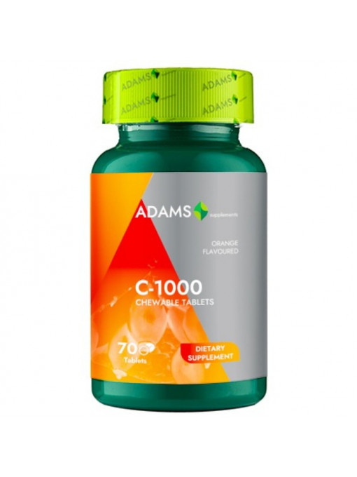 Adams c-1000 vitamina c tablete masticabile cu aroma de portocale 70 tablete 1 - 1001cosmetice.ro