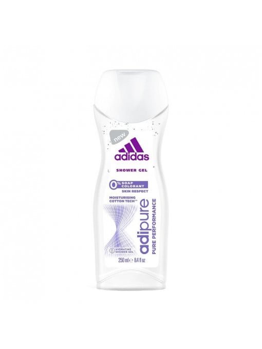 Adidas shower gel adipure pure performance gel de dus hidratant femei 1 - 1001cosmetice.ro