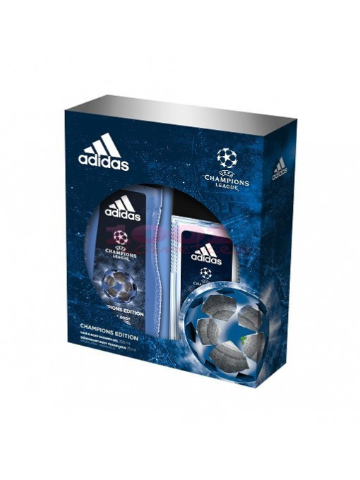 Adidas uefa champions edition deodorant body fragrance 75ml + gel de dus 250 ml set 1 - 1001cosmetice.ro