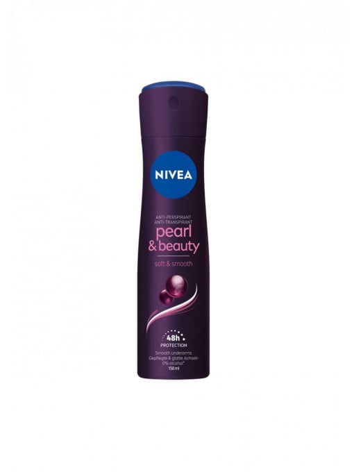Spray &amp; stick dama | Antiperspirant deo spray nivea pearl & beauty soft & beuty, femei, 150 ml | 1001cosmetice.ro