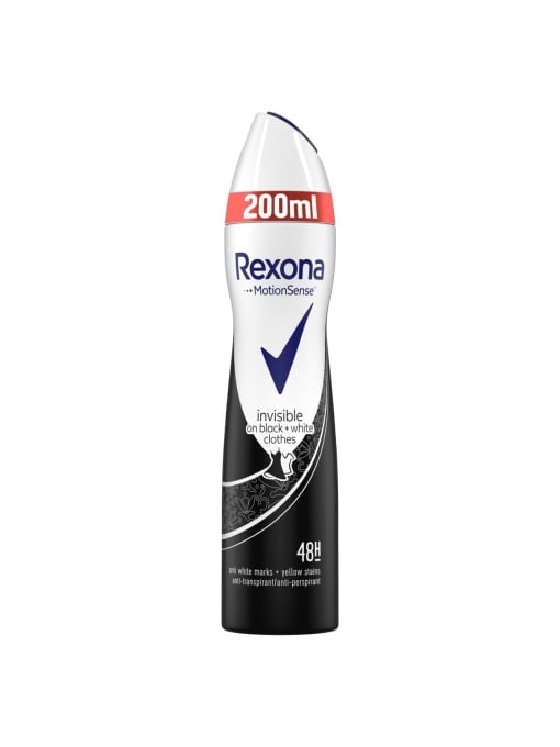 Antiperspirant deodorant spray Invisible Black & White, Rexona, 200 ml