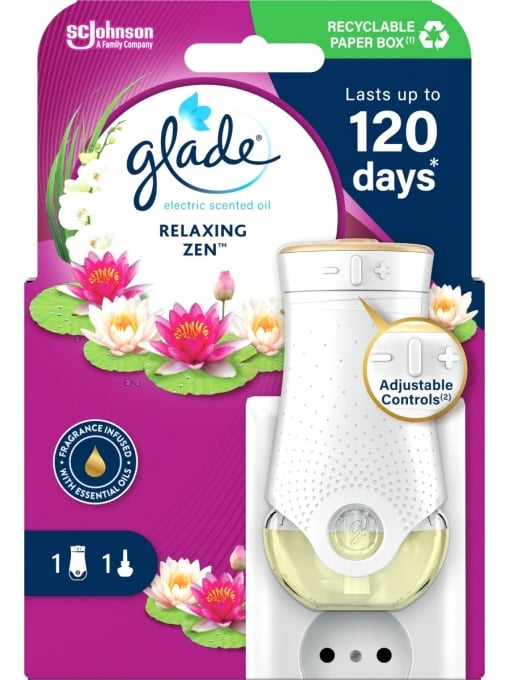 Odorizante camera, glade | Aparat electric odorizant + rezerva relaxing zen, glade | 1001cosmetice.ro