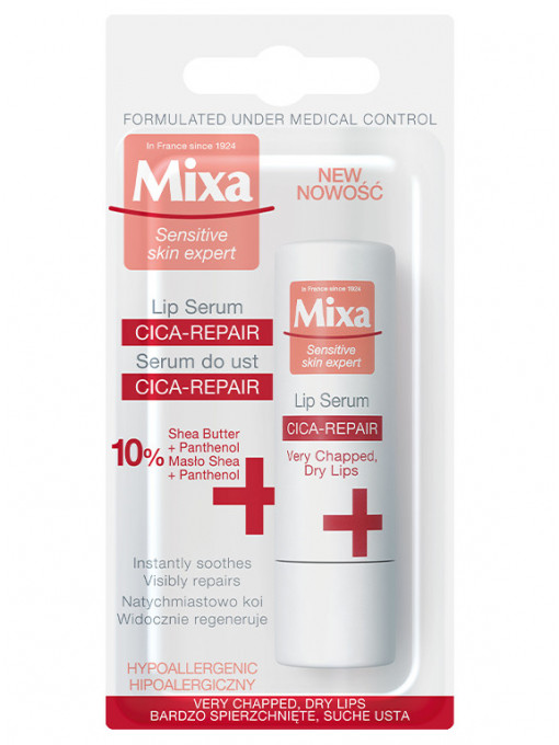 Make-up, mixa | Balsam de buze cica-repair, cu unt de shea, mixa, 4.7 ml | 1001cosmetice.ro