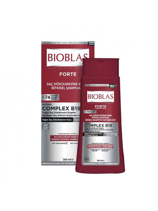 Sampon &amp; balsam, bioblas | Bioblas forte complex b19 sampon impotriva caderii parului | 1001cosmetice.ro
