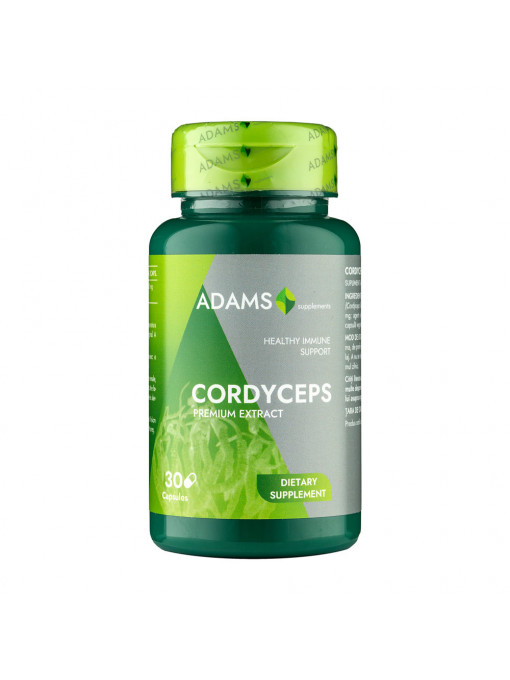 Suplimente &amp; produse bio | Cordyceps - ciuperca tibetana, supliment alimentar, adams, cutie 30 capsule | 1001cosmetice.ro