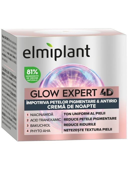 Promotii | Crema de noapte antirid impotriva petelor pigmentare glow expert 4d elmiplant, 50 ml | 1001cosmetice.ro