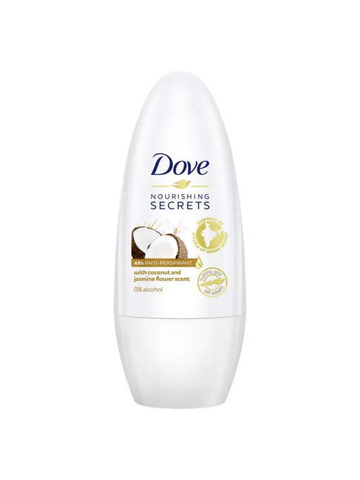 Spray & stick dama | Deodorant antiperspirant roll on, coconut & jasmine flower, dove, 50 ml | 1001cosmetice.ro