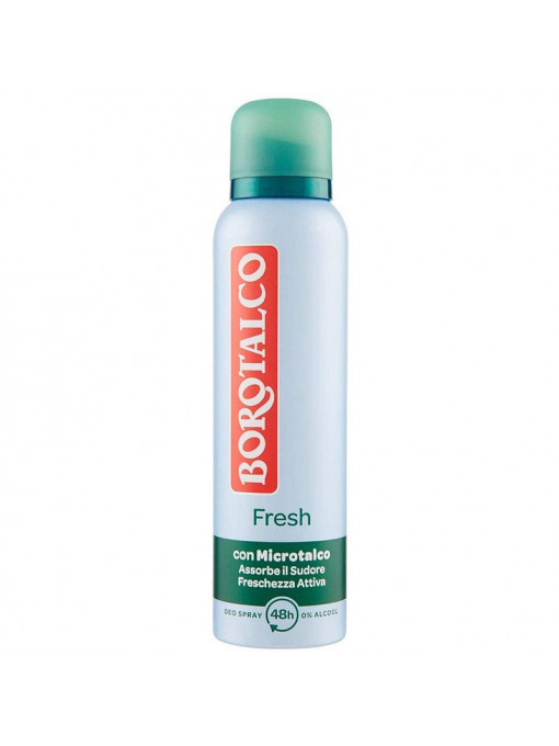 Deodorant antiperspirant spray cu miros de proaspat de Talc, Borotalco Fresh, 150 ml