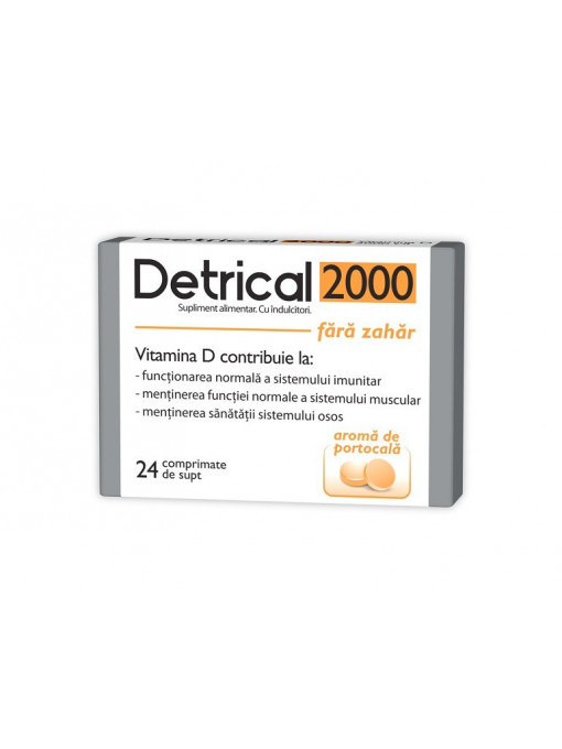 Detrical d2000 supliment alimentar 24 comprimate aroma de portocale 1 - 1001cosmetice.ro