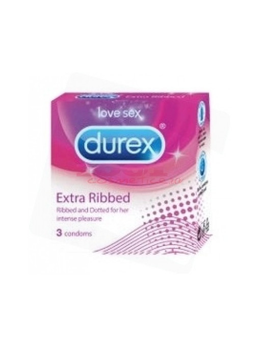 Durex extra ribbed and dotted prezervative set 3 bucati 1 - 1001cosmetice.ro