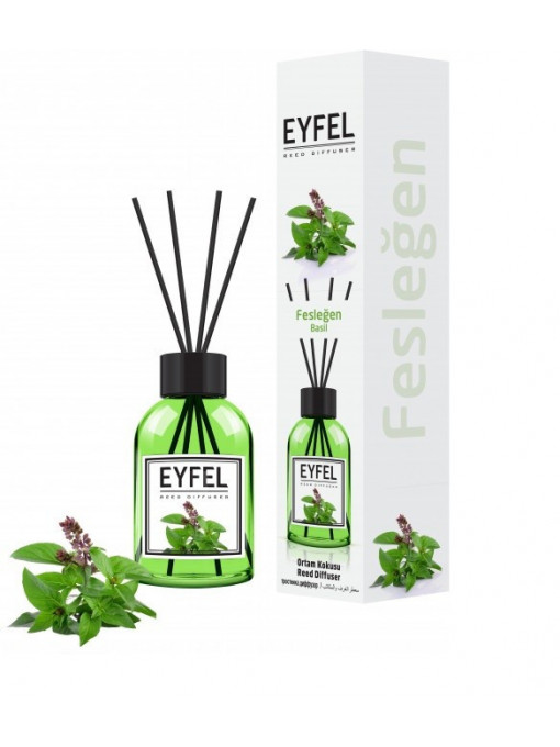 Eyfel | Eyfel reed diffuser odorizant betisoare pentru camera cu miros de busuioc | 1001cosmetice.ro