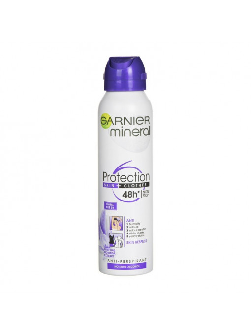 Garnier deodorant anti-perspirant mineral protection 48h floral fresh femei 1 - 1001cosmetice.ro