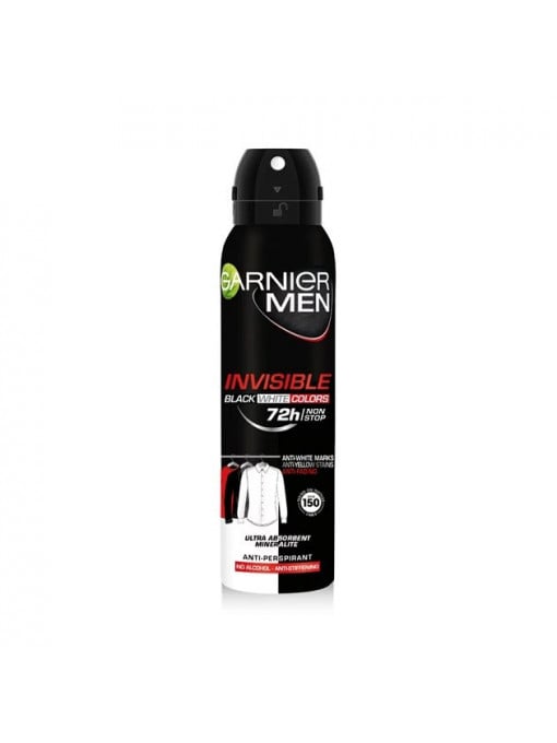 Spray &amp; stick barbati, garnier | Garnier men mineral deodorant anti-perspirant 72h invisible black white and colors | 1001cosmetice.ro