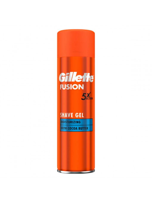 Gel pentru ras 5X Action cu Unt de Cocos, Gillette Fusion, 200 ml