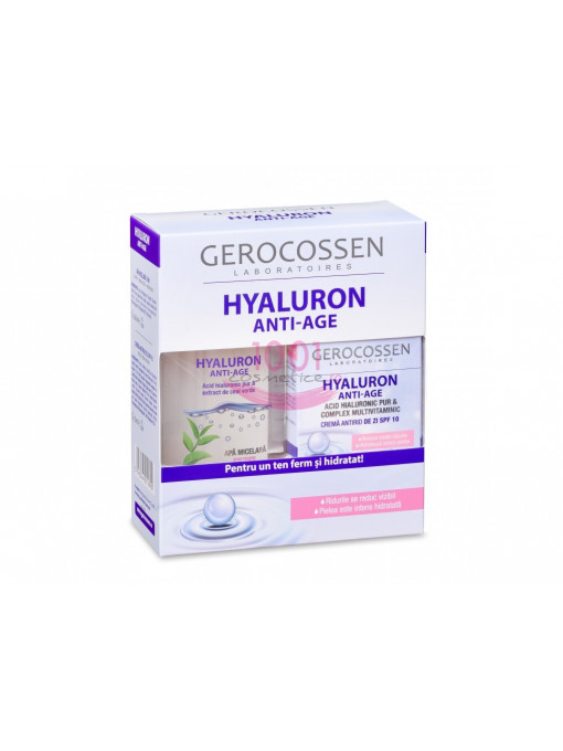 Gerocossen hyaluron anti-age crema antirid de zi 50 ml + apa micelara 300 ml set 1 - 1001cosmetice.ro
