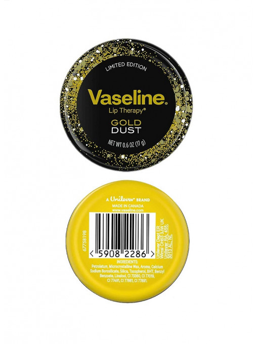 Ruj, vaseline | Lip therapy, balsam de buze vaseline gold dust, 17 g | 1001cosmetice.ro
