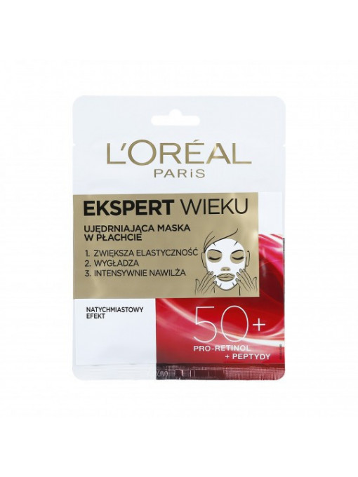 Ingrijirea tenului, loreal | Loreal ekspert masca servetel pentru fermitate 50+ | 1001cosmetice.ro