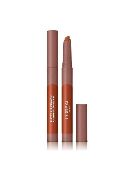 Loreal matte lip crayon ruj de buze mat smooth caramel 101 1 - 1001cosmetice.ro
