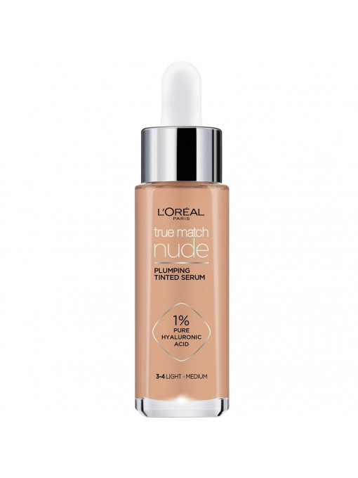 Make-up, loreal | Loreal true match nude plumping serum fond de ten light medium 3-4 | 1001cosmetice.ro