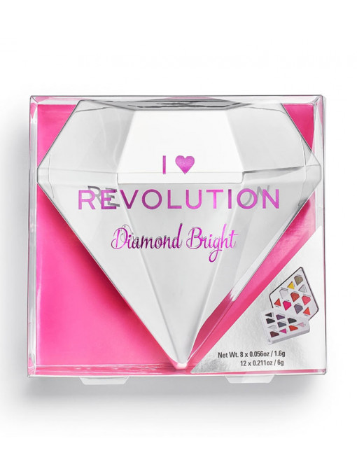 Fard de pleoape, makeup revolution | Makeup revolution i heart revolution diamond bright paleta 20 farduri de pleoape | 1001cosmetice.ro