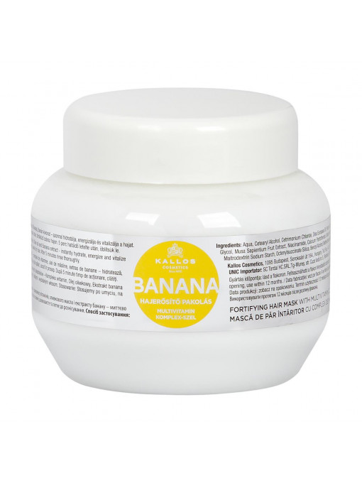 Tratament &amp; masti | Masca fortifianta pentru par banana kallos, 275 ml | 1001cosmetice.ro