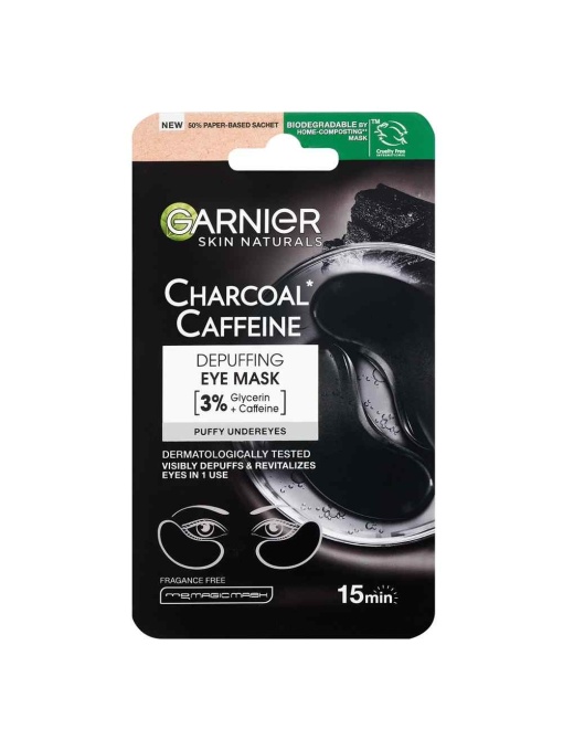 Promotii | Masca servetel pentru reducerea cearcanelor si revitalizare, cu carbune si cafeina, garnier skin naturals, 5g | 1001cosmetice.ro