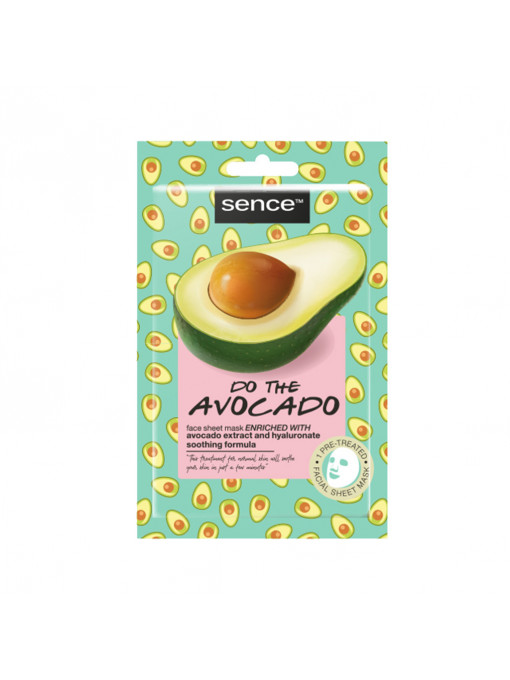 Gel &amp; masca de curatare, tip masca: servetel | Mască șervetel pentru toate tipurile de ten avocado sence, 20 ml | 1001cosmetice.ro