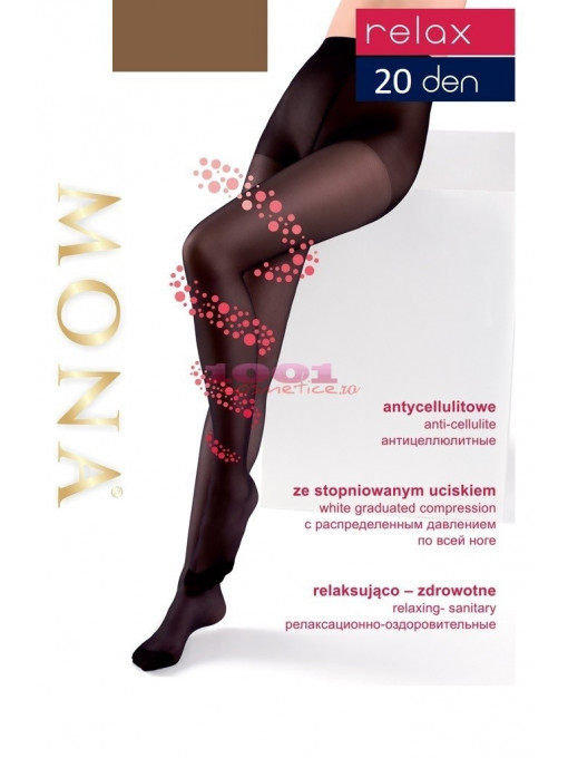 Mona relax anticelulitic ciorapi relaxatici-profilactici 20 den culoarea piciorului 1 - 1001cosmetice.ro
