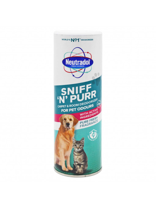 Neutradol | Neutralizator de miros pentru animalele de companie de covoare sniff 'n' purr, pudra, pure fresh, neutradol, 525 g | 1001cosmetice.ro
