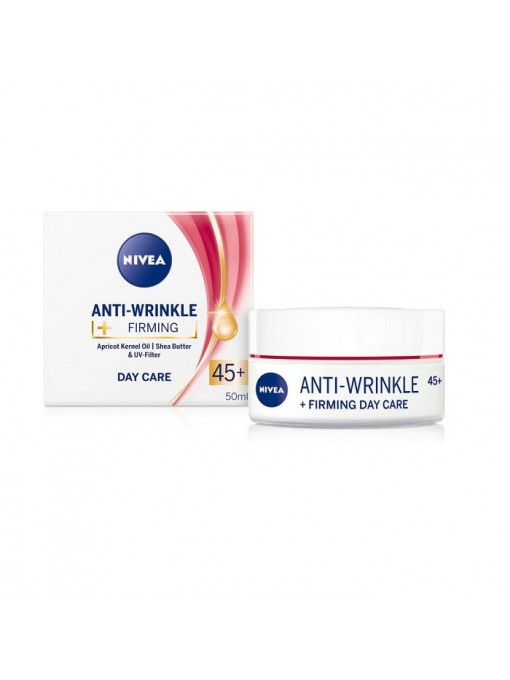Creme fata | Nivea anti-wrinkle +firming crema antirid 45+, 50 ml | 1001cosmetice.ro