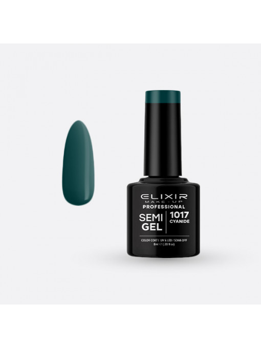 Unghii, elixir | Oja semipermanenta semi gel elixir makeup professional 1017, 8 ml | 1001cosmetice.ro