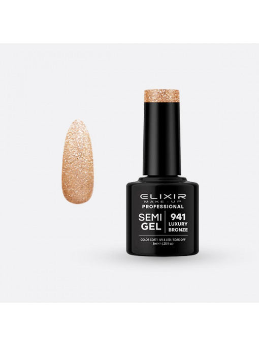 Unghii, elixir | Oja semipermanenta semi gel elixir makeup professional 941, 8 ml | 1001cosmetice.ro